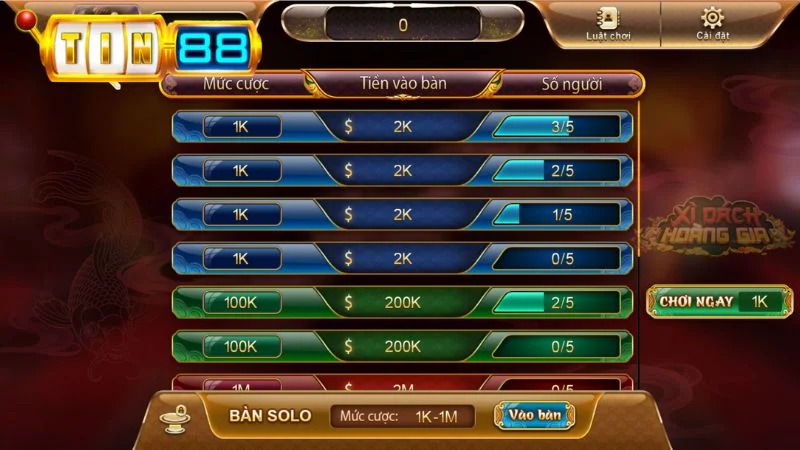 Nên chọn mức cược phù hợp khi chơi Xì Dách online