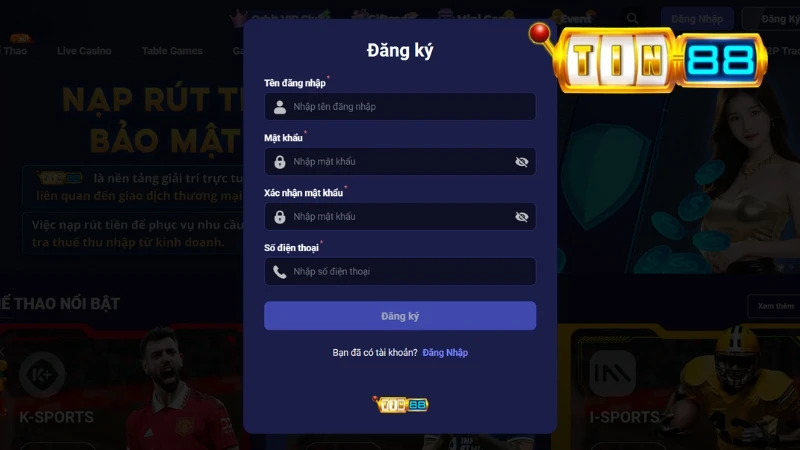 Bạn cần điền đủ và đúng toàn bộ những thông tin đăng ký bắt buộc mà hệ thống yêu cầu